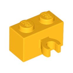 Brick, Modified 1 x 2 with Open O Clip Thick (Vertical Grip) - Bright Light Orange Brick, Modified 1 x 2 with Open O Clip Thick (Vertical Grip) - Bright Light Orange