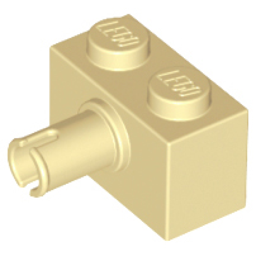 Деталь LEGO 2458 Brick, Modified 1 x 2 with Pin - Tan