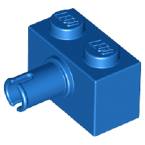 Деталь LEGO 2458 Brick, Modified 1 x 2 with Pin - Blue