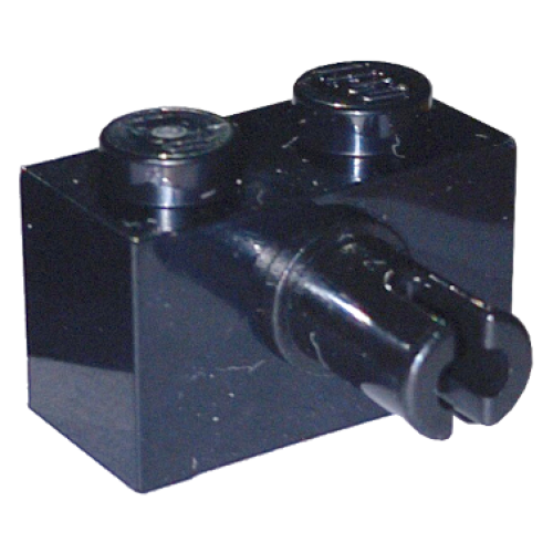 Деталь LEGO 44865 Brick, Modified 1 x 2 with Pin and Bottom Stud Holder - Black