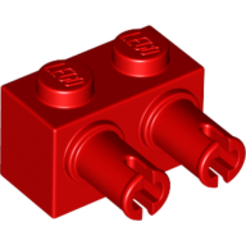 Деталь LEGO 30526 Brick, Modified 1 x 2 with Pins - Red