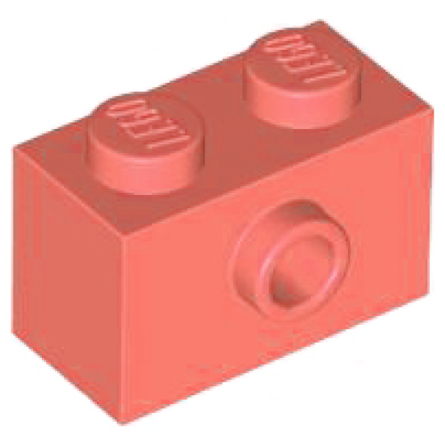 Деталь LEGO 86876 Brick, Modified 1 x 2 with Stud on Side with Bottom Stud Holder - Coral