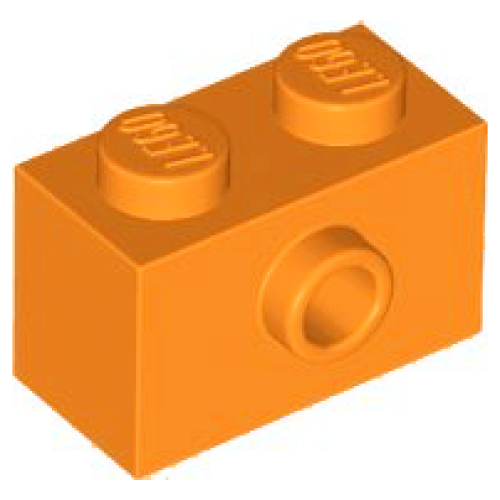 Деталь LEGO 86876 Brick, Modified 1 x 2 with Stud on Side with Bottom Stud Holder - Orange