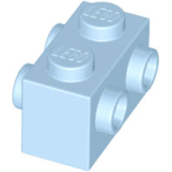 Brick, Modified 1 x 2 with Studs on 2 Sides - Bright Light Blue