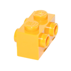 Brick, Modified 1 x 2 with Studs on 2 Sides - Bright Light Orange