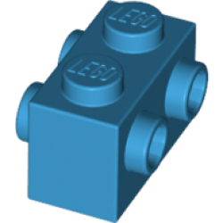 Brick, Modified 1 x 2 with Studs on 2 Sides - Dark Azure