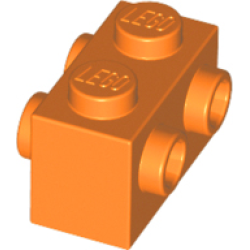 Brick, Modified 1 x 2 with Studs on 2 Sides - Orange
