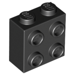 Brick, Modified 1 x 2 x 1 2/3 with Studs on Side - Black