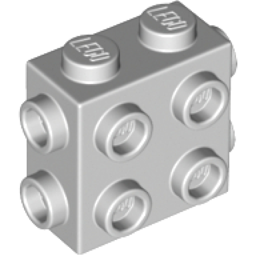 Деталь LEGO 67329 Brick, Modified 1 x 2 x 1 2/3 with Studs on Side and Ends - Light Bluish Gray