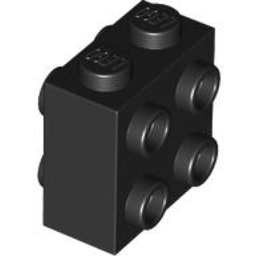 Деталь LEGO 80796 Brick, Modified 1 x 2 x 1 2/3 with Studs on Sides - Black