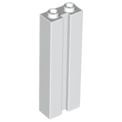 Brick, Modified 1 x 2 x 5 with Channel - White