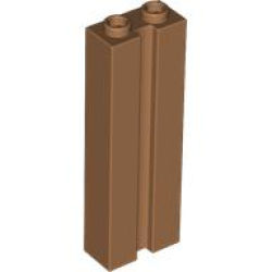 Brick, Modified 1 x 2 x 5 with Channel - Medium Nougat