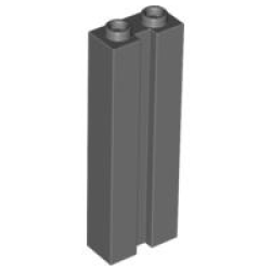 Brick, Modified 1 x 2 x 5 with Channel - Dark Bluish Gray