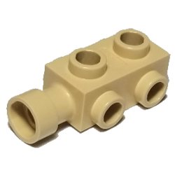 Brick, Modified 1 x 2 x 2/3 with Studs on Sides and Extended Stud Receptacle - Tan
