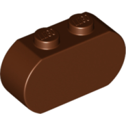 Brick, Modified 1 x 3 with Round Ends - Reddish Brown