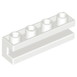 Brick, Modified 1 x 4 with Channel - White