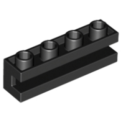 Brick, Modified 1 x 4 with Channel - Black