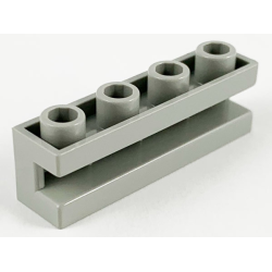 Brick, Modified 1 x 4 with Channel - Light Gray