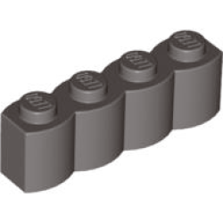 Brick, Modified 1 x 4 with Log Profile - Dark Gray