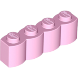 Brick, Modified 1 x 4 with Log Profile - Bright Pink