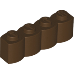 Brick, Modified 1 x 4 with Log Profile - Dark Brown