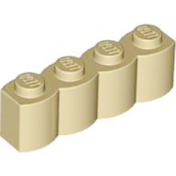 Brick, Modified 1 x 4 with Log Profile - Tan