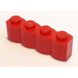 Brick, Modified 1 x 4 with Log Profile - Red