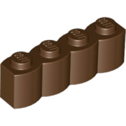 Brick, Modified 1 x 4 with Log Profile - Brown
