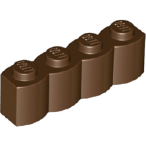 Деталь LEGO 30137 Brick, Modified 1 x 4 with Log Profile - Brown
