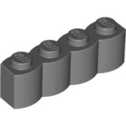 Brick, Modified 1 x 4 with Log Profile - Dark Bluish Gray