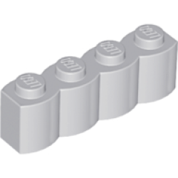 Brick, Modified 1 x 4 with Log Profile - Light Bluish Gray