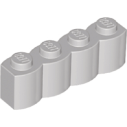 Brick, Modified 1 x 4 with Log Profile - Light Gray