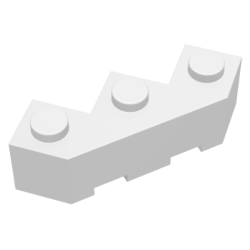 Brick, Modified Facet 3 x 3 - White