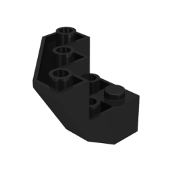 Brick, Modified Facet 3 x 3 x 2 Bottom - Black