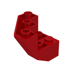 Brick, Modified Facet 3 x 3 x 2 Bottom - Red