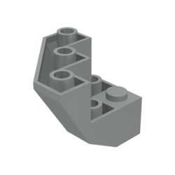 Brick, Modified Facet 3 x 3 x 2 Bottom - Light Gray