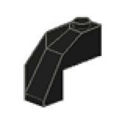 Brick, Modified Facet 3 x 3 x 2 Top - Black