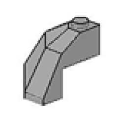 Brick, Modified Facet 3 x 3 x 2 Top - Light Gray