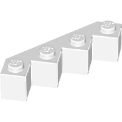 Brick, Modified Facet 4 x 4 - White