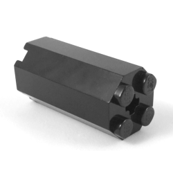 Brick, Modified Octagonal 2 x 2 x 3 1/3 - Black