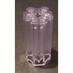 Brick, Modified Octagonal 2 x 2 x 3 1/3 - Trans-Clear