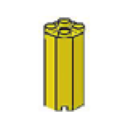 Brick, Modified Octagonal 2 x 2 x 3 1/3 - Yellow