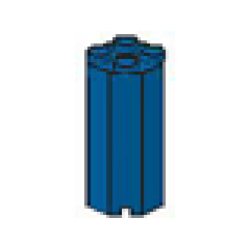 Brick, Modified Octagonal 2 x 2 x 3 1/3 - Blue