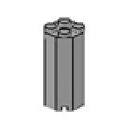 Brick, Modified Octagonal 2 x 2 x 3 1/3 - Light Gray