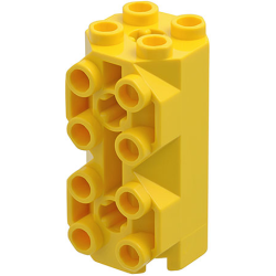 Brick, Modified Octagonal 2 x 2 x 3 1/3 with Side Studs - Yellow