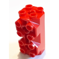 Brick, Modified Octagonal 2 x 2 x 3 1/3 with Side Studs - Red