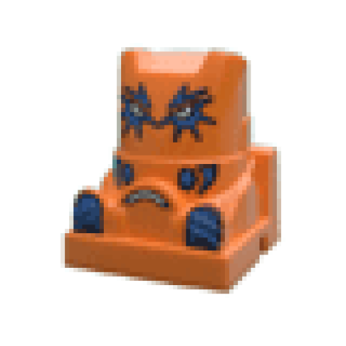 Деталь LEGO 30599 Brick, Modified 2 x 2 Racer Driver Square Head (Undetermined Type) - Orange