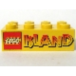Brick 2 x 4 with Lego Island Pattern - Yellow