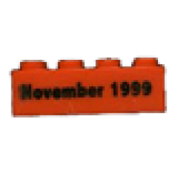 Brick 2 x 4 with November 1999 Pattern - Red