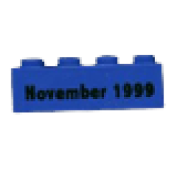 Brick 2 x 4 with November 1999 Pattern - Blue